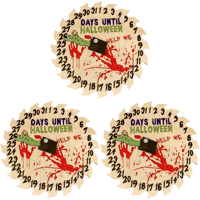 Calendario de Halloween con forma de reloj, cuenta regresiva de 31 días para la ventana de la puerta principal del hogar (B)