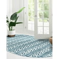thumbnail image 3 of Unique Loom Matrix Trellis Collection Area Rug - Diamonds (5' 3" x 8' Oval Blue/Light Blue), 3 of 8