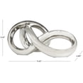 thumbnail image 3 of 11" x 5" Silver Ceramic Infinity Loop Abstract Sculpture, by DecMode, 3 of 11