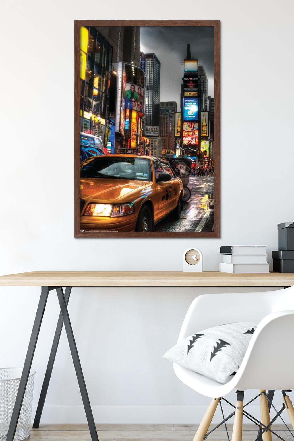 New York - Times Square Wall Poster, 22.375" x 34", Framed
