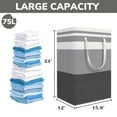 thumbnail image 2 of Yuphony 3Pack Laundry Basket Set Freestanding Waterproof Laundry Hamper 75L Collapsible Tall Clothes Hamper with Easy Carry Handles, 2 of 7