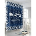 thumbnail image 3 of Fsddascl Christmas Elk Shower Curtain Set - Standard 72" x 72" Washable Bathtub Curtain with 12 Hooks, Winter Santa Claus Xmas Snowflakes Navy Blue Waterproof Fabric Shower Curtains for Bathroom, 3 of 6