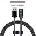 thumbnail image 4 of Matsuzay Línea de datos de aleación portátil 5A antioxidante 1,2 m pantalla Digital 480Mbps tableta banco de energía carga rápida cable de nailon Teléfono y Comunicación Negro 40W Tipo 1, 4 of 6