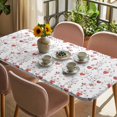 thumbnail image 3 of Valentine's Day Table Cloths for 6 Foot Rectangle Tables, Sweet Couple Cats Love Romance White Patio Waterproof Elastic Fitted Tablecloths, Washable Rectangular Table Cover for Camping, 3 of 8
