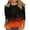 orange gradient, variant on Uootdi Halloween Womens Tops Crew Neck Jack O Lantern Rose Spider Web Graphic Print 3/4 Sleeve Tops for Women Loose Fit Halloween Party Womens Shirts Gift