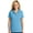 Carolina Blue, variant on Womens Breast Cancer Ribbon Patch Moisture-Wicking Polo Shirt, XL White