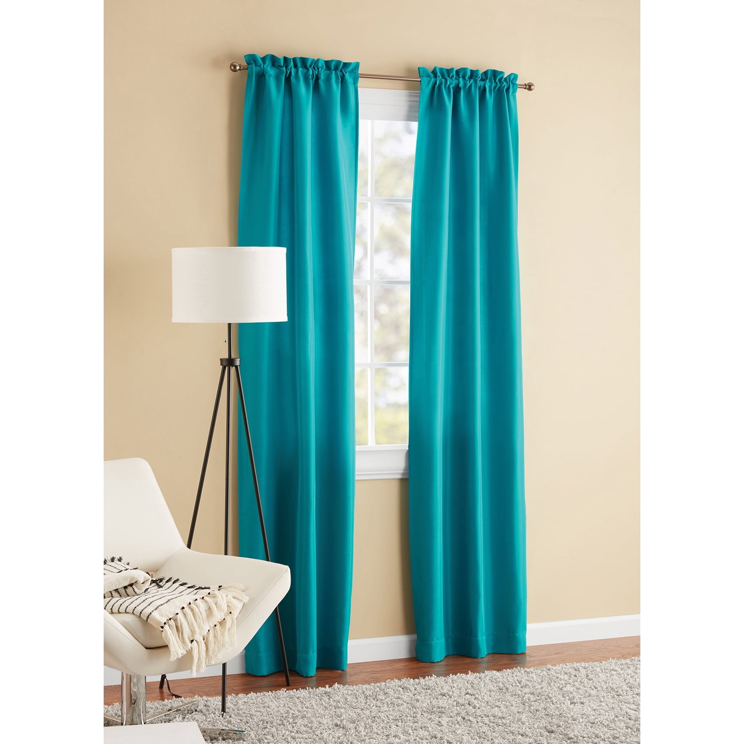 Mainstays 2 pack sailcloth rod pocket curtain panel pair walmart com