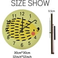 thumbnail image 2 of SKYSONIC Wooden Round Wall Clock Abstract Cartoon Hedgehog Non Ticking Battery Operated Clocks for Home Office Living Room Bedroom, 2 of 6