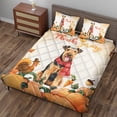 thumbnail image 3 of Happy Thanksgiving Airedale Terrier with Turkey Pumpkins Autumn Vibes Quilt Bedding Set Dale Waterside Dog Lover 1 Blanket Bed Cover 2 Pillowcases - 12018, 3 of 5