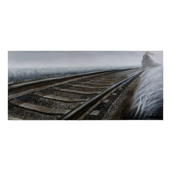 Yosemite Home Decor "Rip Track" Wood Gallery Wrapped Wall Art in Gray