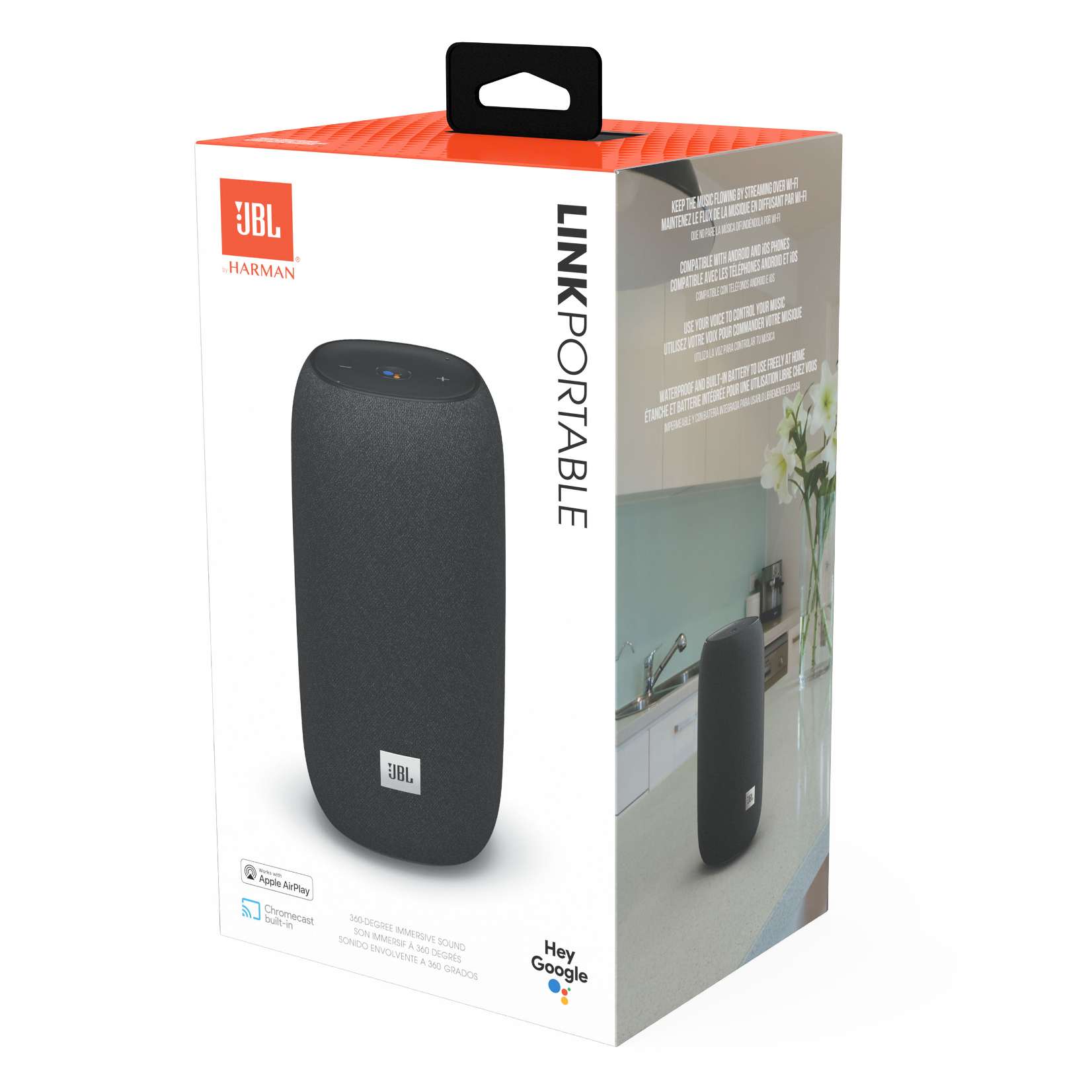JBL Link Smart Portable Wi-Fi and Bluetooth Speaker w Google Assistant - Gray - image 3 of 5