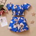 thumbnail image 3 of Vedolay Shorts Sets Girl 2 Piece Girl's Tie Dye Short Sleeve Round Neck T Shirt and Biker Shorts 2 Piece Summer Outfit,Blue 12-18 Months, 3 of 4