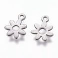 thumbnail image 2 of U8MO 200 pcs 304 Stainless Steel Flower Charms Crafts For Jewelry Making 10.7x8x0.6mm, 2 of 2