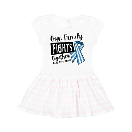 

Inktastic Our Family Fights Together ALS Awareness Gift Toddler Girl Dress