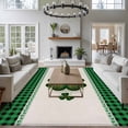 thumbnail image 3 of St.Patrick's Day Shamrock Area Rugs 5'x8', Washable Small Throw Rugs for Classroom Bedroom, Lucky Green Leaves Farmhouse Plaid Indoor Outdoor Rug Non-Slip Low Pile Carpet Runner Reversible Floor Mats, 3 of 8