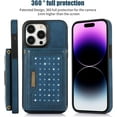 thumbnail image 2 of for iPhone 14 Pro Max Crossbody Wallet Case for Women, Bling Glitter PU Leather Phone Case with RFID Blocking Card Holder Cover for iPhone 14 Pro Max SZ Blue, 2 of 18
