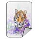 thumbnail image 1 of ABPHQTO Manta de forro polar con tigre y flores Iris Manta de forro polar 145x200 cm, 1 of 1
