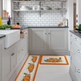 thumbnail image 3 of Kitchen Rug Mat Thanksgiving Fall Pumpkin, Set of 2, Anti-Fatigue Non-Skid Washable Kitchen Runner Rugs, Orange Soft Comfort Rug for Kitchen, Floor Home, Front of Sink, Laundry, 3 of 6