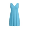 thumbnail image 6 of APEXFWDT Women's Plus Size Tank Dress Sleeveless V-neck Loose Casual Dress Loungwear Summer Dresses,XXL,Blue, 6 of 6