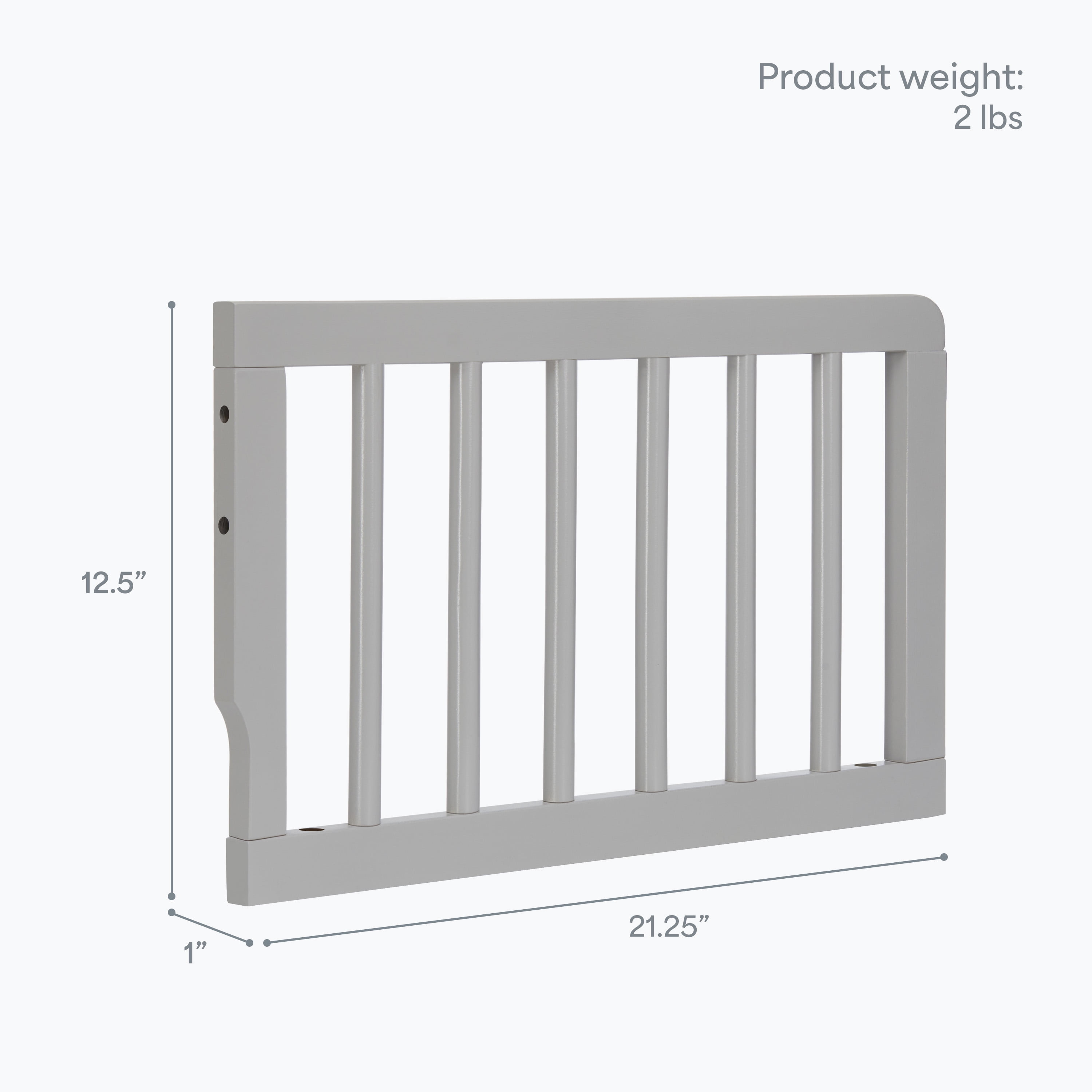 Dream On Me Universal Convertible Crib Toddler Guard Rail, Pebble Grey
