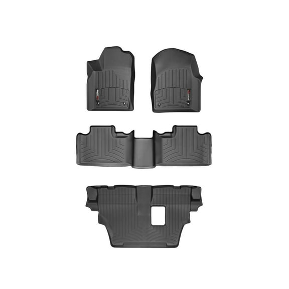 WeatherTech Custom Fit FloorLiners compatible with 2013-2014 Dodge Durango - Complete Set (1st, 2nd, & 3rd Row), Black