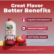 MaryRuth's Liquid Multivitamin with Lutein for Kids 1+, Immune Overall Health, Apple Berry Blast, Sugar-Free, Vegan, Gluten-Free, 15.22 fl oz