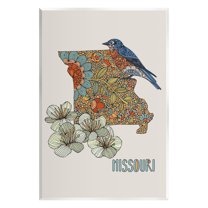 Stupell Industries Missouri Bluebird State Flower Blossoms Intricate Patterns Graphic Art Unframed Art Print Wall Art, Design by Valentina Harper