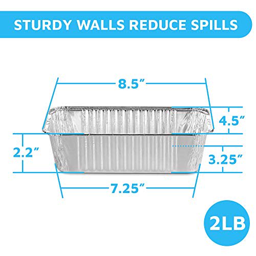 MontoPack Aluminum Disposable Loaf Pans | Deep Standard Size 8.5� x 4.5� Extra Thick Foil Bread Containers for Baking, Food Storage & Takeout | Eco-Friendly &