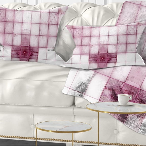 Designart Purple Bat on Rader Screen - Abstract Throw Pillow - 12x20