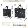 thumbnail image 2 of FORMRS Womens Corduroy Tote Bag Crossbody Shoulder Handbag with Pocket, Blue Stars Pattern, 2 of 7