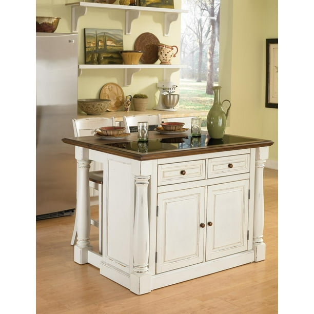 Homestyles Monarch Off White Kitchen Island Set Com Homestyles Monarch Off White Kitchen, Off White Kitchen Island