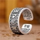 thumbnail image 3 of Guardurnaity Anillo de declaración de Sutra tibetano budista de plata para hombres y mujeres, anillo ajustable con apertura de anillo de dedo Ropa, zapatos y accesorios Miscelánea No.1 Guardurnaity AP007016-01, 3 of 6