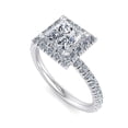 thumbnail image 4 of Circle Jewel 1.6 Ct Princess Cut Moissanite Halo Ring - 14K White Gold Plated Engagement Ring for Women - Elegant Proposal Jewelry - Stunning Wedding Ring for Her - Perfect Gift for Wife, 4 of 4