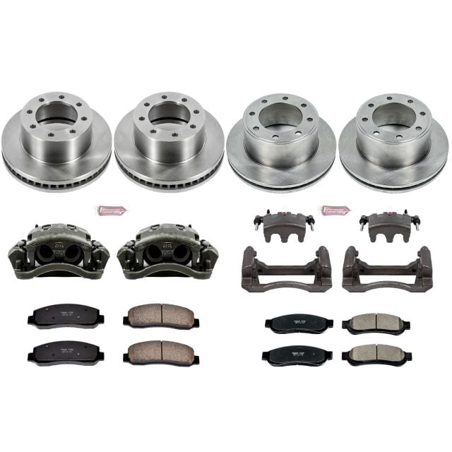PowerStop Front and Rear Stock Replacement Brake Pad and Rotor Kit with Calipers Fits: FORD Select Models KCOE5575