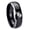 Black 2 Tone Polish Edge, variant on Sagittarius Zodiac Dome Brush Black Polish Edge Tungsten Ring 10MM