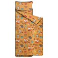 thumbnail image 2 of Hedgehog and Fox Orange Pattern Teens Toddler Nap Mat with Pillow, Sleeping Mat Bag for Preschool Daycare 60"x20", 2 of 6