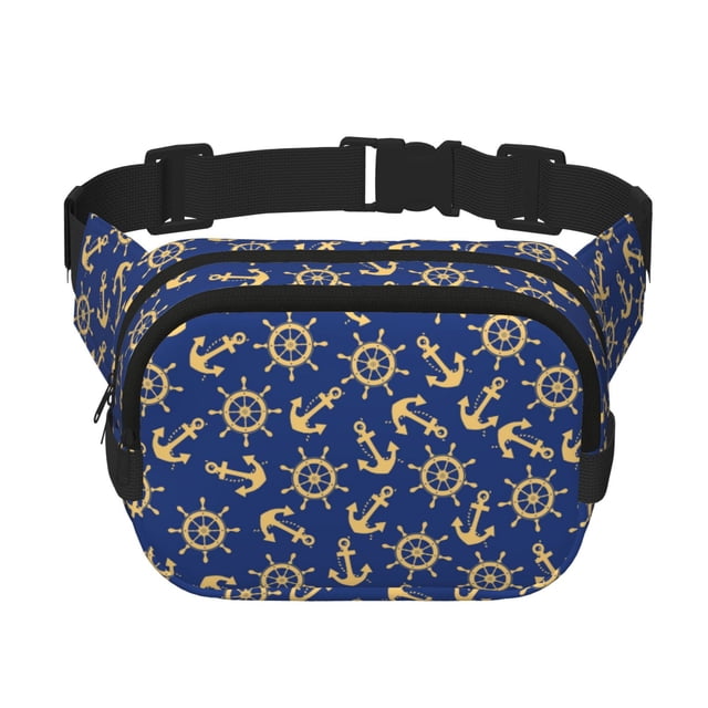 Easygdp Anchors and Nautical Fanny Packs para Mujeres y Hombres, Bolsa de Cinturón, Bolsos de Cruz para Trabajo/Correr/Senderismo