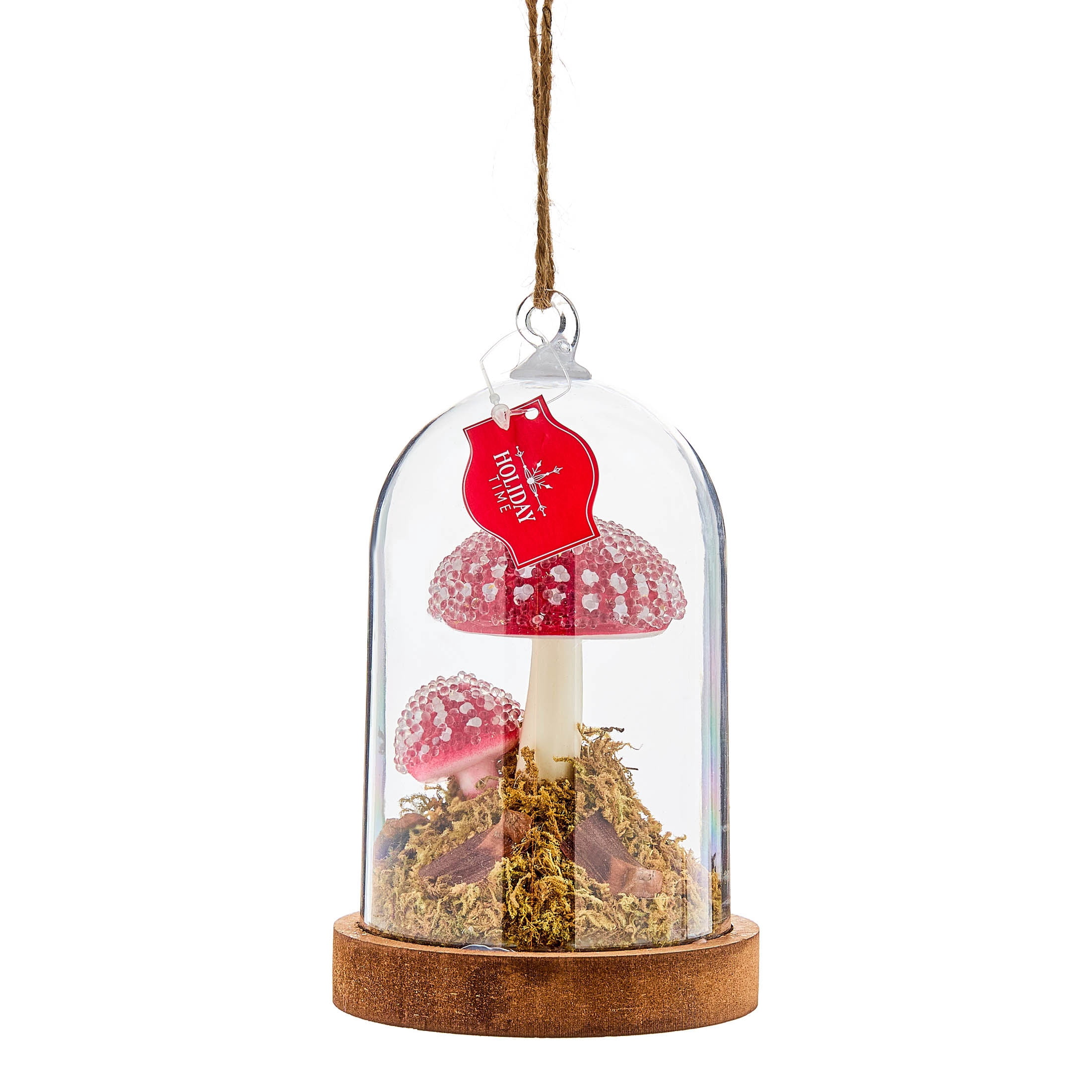 Red/White/Brown Mushroom in Dome Christmas Ornament, 6", by Holiday Time