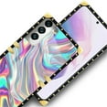 thumbnail image 4 of FKBRCL4U Compatible with Samsung Galaxy S22 Plus Case, Holographic Abstract Iridescent Textures Luxury Golden Decoration for Girl Women Soft TPU Shockproof Protective Hard PC Back, 4 of 7