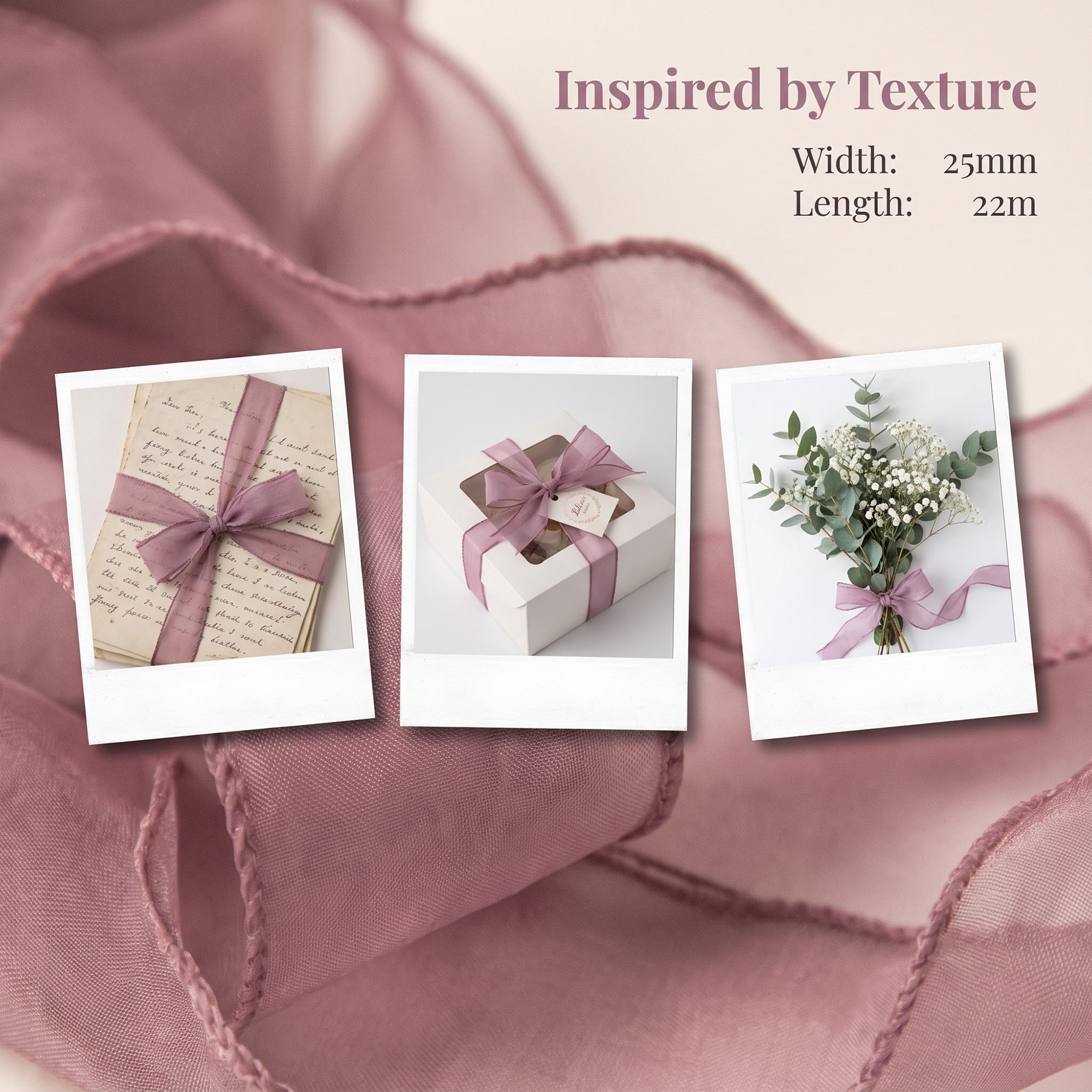 Unique Bargains 10Pcs Woven Edge Chiffon Ribbon on Sturdy Spools Purple 2.4 Yard