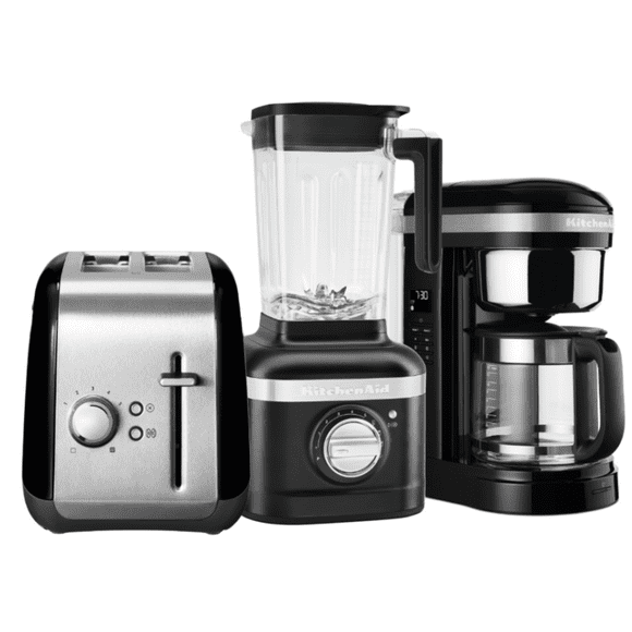 Set KitchenAid Matte Black: Licuadora K400 + Tostadora + Cafetera