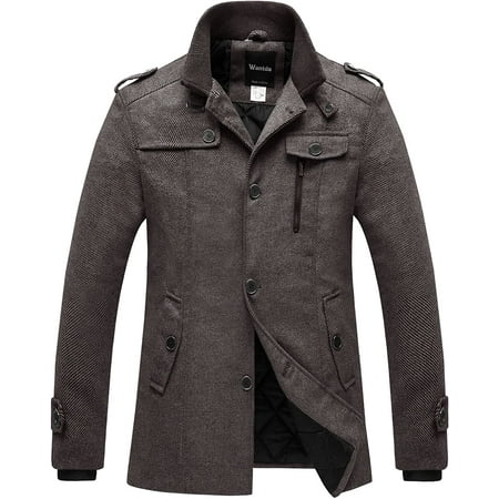 Men S Wool Blend Pea Coat Single Ted Thicken Military Peacoat Jacket Canada Wool Blend Pea Coat Single Ted, Can You Wash Pea Coats