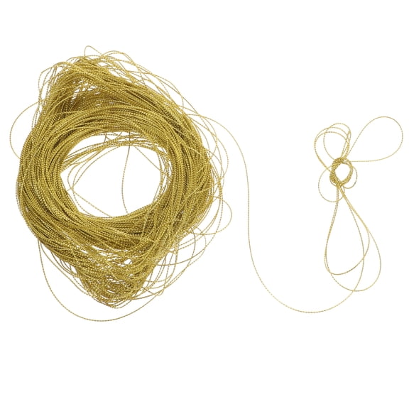 2pcs 100m Metallic Cord Jewelry Thread Craft String Lift Cord for Jewelry and Craft Making (Gold)