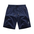 thumbnail image 3 of Men's Elastic Waist Zippered Pocket Training Shorts, Fitness Gym Shorts, Athletic Workout Shorts, Polyester Quick Dry & Breathable, For Running, Jogging, Sports, Summer | JASKFLY,Blue XS, 3 of 9