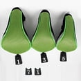 thumbnail image 1 of A99 Golf H03 Wood Driver Head Covers Green/Black Headcovers Interchangeable No. Tags 3pcs/Set, 1 of 3
