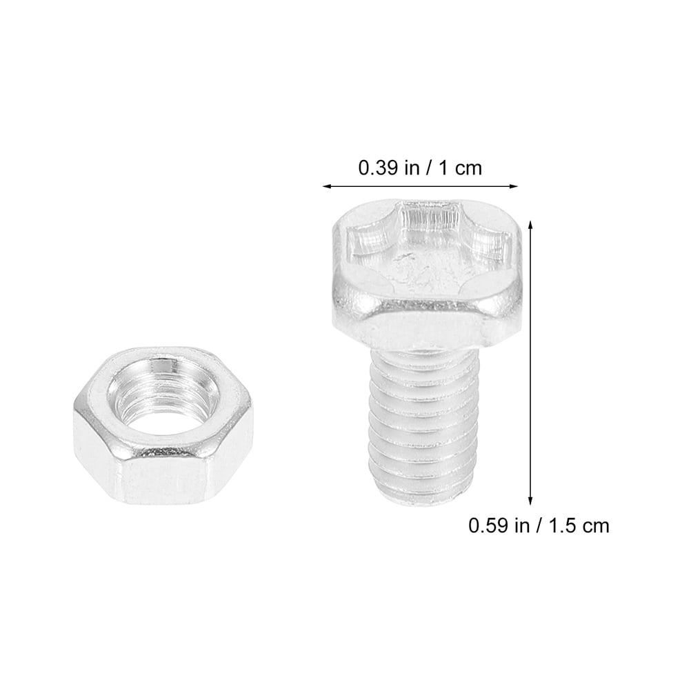 FONDOTIN 100 Sets Strengthen Panels Aluminium Greenhouse Bolts and Nuts Silver Hexagonal Nut for Greenhouse Accessories