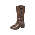 thumbnail image 2 of Tawop Womans Boots Knee High Chunky Low Heel Buckle Square Toe Winter Boots, 2 of 9