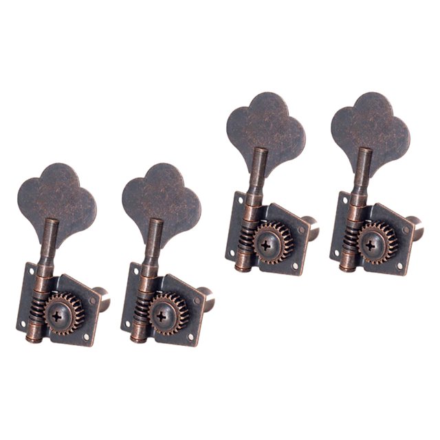 Langgg Durable Electric Bass Tuning Pegs Tuner Opened Knobs Feature Fine Workmanship And Effortless Installation Process 4R Red Bronze 82mm-88mm
