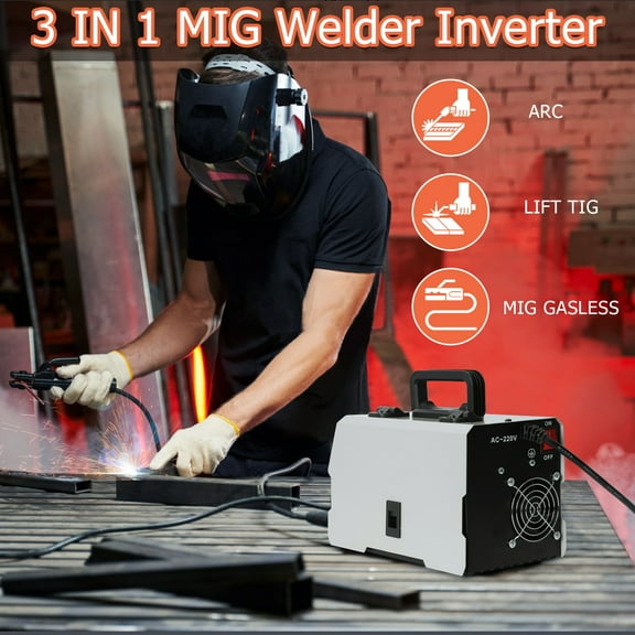 Happydeer 140Amp MIG Welder with LED Digital Display, MIG Welder Inverter, 3 in 1 MIG/Stick/Lift TIG Welding Machine, Gasless MIG Welder