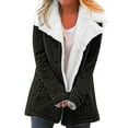 thumbnail image 1 of Abrigo de invierno para mujer, grueso y cálido, de felpa, elegante, monocolor, clásico, con solapa, manga larga, con capucha, botones, chaqueta de invierno, chaqueta de entretiempo, chaqueta de felpa, 1 of 5